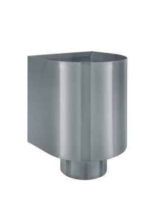Flachd.-Wasserfangk.- SX - Hellgr. ø100 halbrund ohne Zulauf 185x180x160 mm