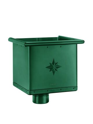 Wasserfangkasten - SX - Moosgrün ø100 kubisch exzentrisch 283x240x240