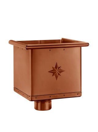 Wasserfangkasten - SX - Ziegelrot ø100 kubisch exzentrisch 283x240x240