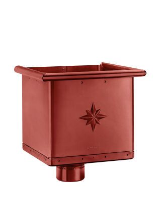 Wasserfangkasten - SX - Oxydrot ø100 kubisch exzentrisch 283x240x240