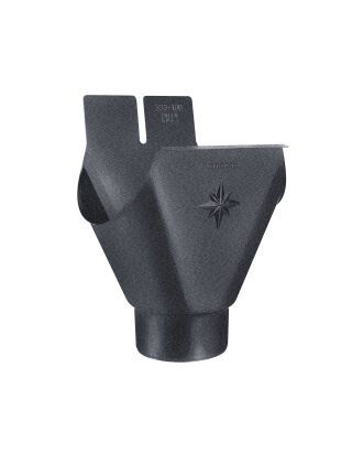 Einhangstutzen oval - TX - Anthrazit 250 / 60 halbrunde Rinne