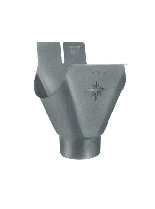 Einhangstutzen oval - TX - Grau 250 / 60 halbrunde Rinne