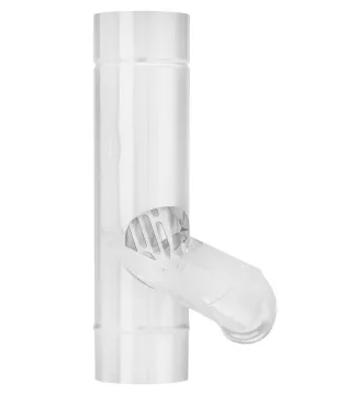 Regenwasserklappe mit Edelstahlsieb, Oberfläche SX, Weiss