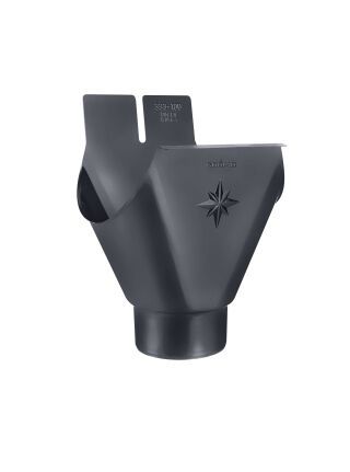 Einhangstutzen oval - SX - Anthrazit 250 / 60 halbrunde Rinne
