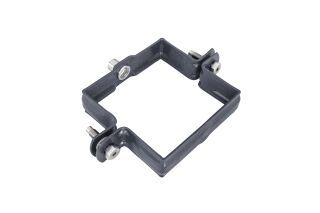 Fallrohrschelle - TX - Anthrazit quadratisch 100x100 mit Gewindem. M10