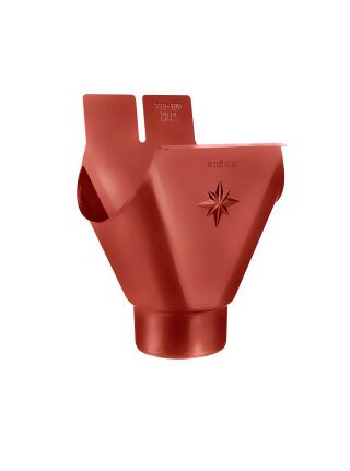 Einhangstutzen oval - SX - Oxydrot 250 / 80 halbrunde Rinne