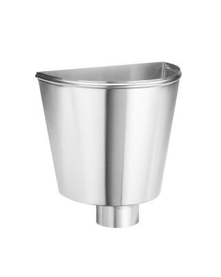 Zink Wasserfangkasten ø100 wandanliegend - halbrund 290x320x220