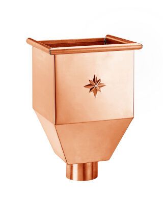 Kupfer Wasserfangkasten ø100 quadratisch, 370x250x250