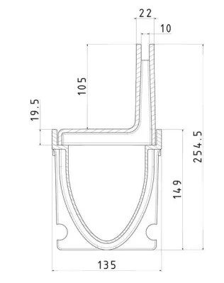 WOLFA-Schlitzrinnen Typ 100VS-10,5