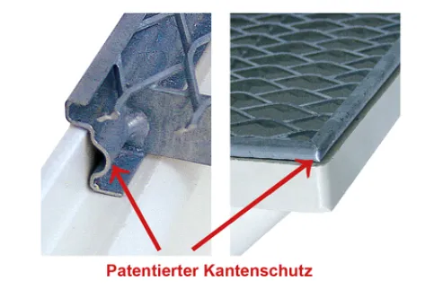 Der patentierte Kantenschutz ist bei allen PROFI-Lichtschächten serienmäßig