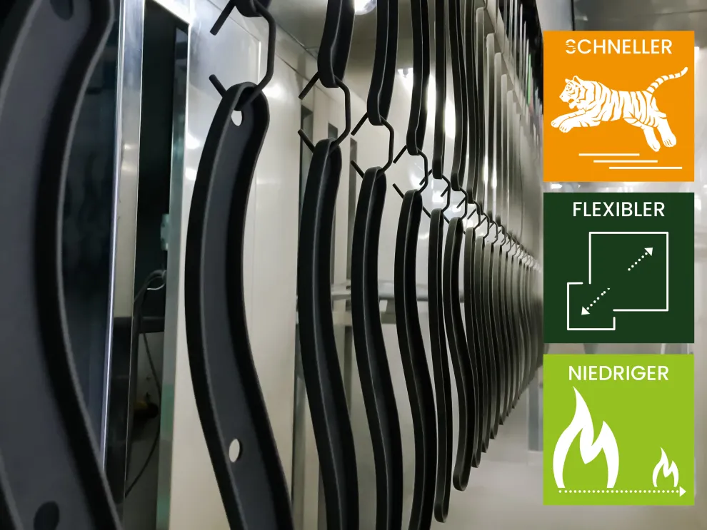 Schneller, niedriger und flexibler einbrennen: TIGER Drylac FlexCURE erlaubt Einbrenntemperaturen zwischen 160 und 200 °C.