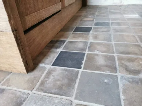 ReUse Terracotta Bodenplatten Blaugrau- Braun
