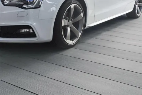 Terrassendiele PREMIUM PLUS (Jumbo) in Schiefergrau mit offener Fuge