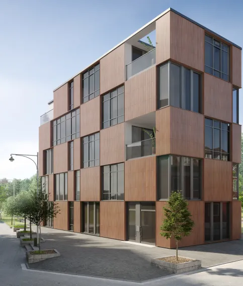 Paneel KARREE im Varia Braun Formate: 80 x 2396 und 240 x 2396 mm