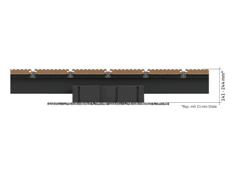 Aufbauhöhen VARIO FIX I mit Konstruktionsbalken 80 x 60 mm