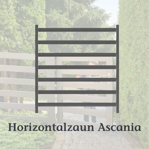 Horizontalzaun ASCANIA mit Riegel und Pfosten in Schiefergrau