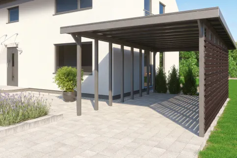 Carport aus megawood® Rhombusprofilen