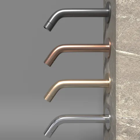 Oberflächen: Schwarz Matt, PVD Kupfer, Satin Gold und Chrom