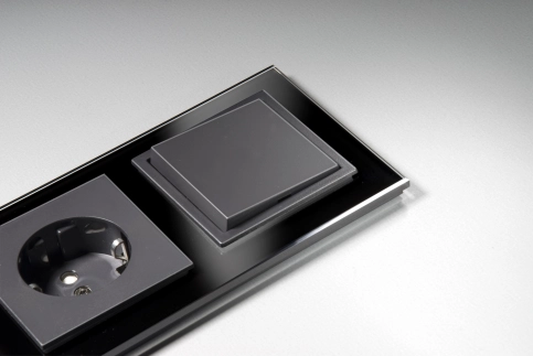 PEHA Schalterserie AURA GLAS, Schwarz-Anthrazit