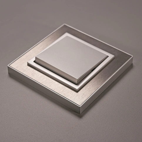 PEHA Schalterserie NOVA ELEMENTS METALL, Edelstahl gebürstet Reinweiß