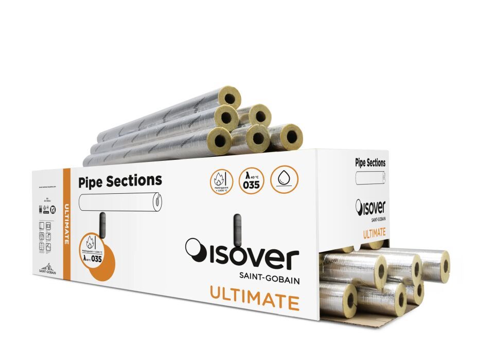 U PROTECT Pipe Section Alu2 20 22 1200x22x20mm Mineralwolleschale
