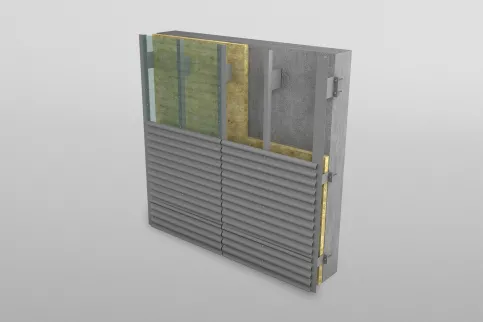 ALWI-S-W mit waagerecht verlegten Aluminium-Wellprofiltafeln