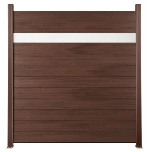 NaturinForm Sichtschutzzaun Der Effektive, kastanienbraun, Element Acrylglas, Pfosten braun
