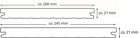 Profilskizzen 200 mm und 245 mm