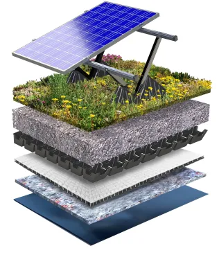 Solar Biodiversitätsdach 0-5° - Dachbegrünungen