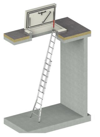 Staka Flachdachausstieg ThermoTop mit Leiter