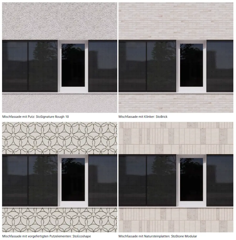 Mischfassaden mit StoPhotovoltaics Inlay