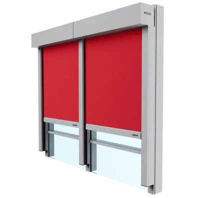 Die Führungsschienen der Warema Markisen werden optischer Bestandteil der Pfosten-Riegel-Fassade.