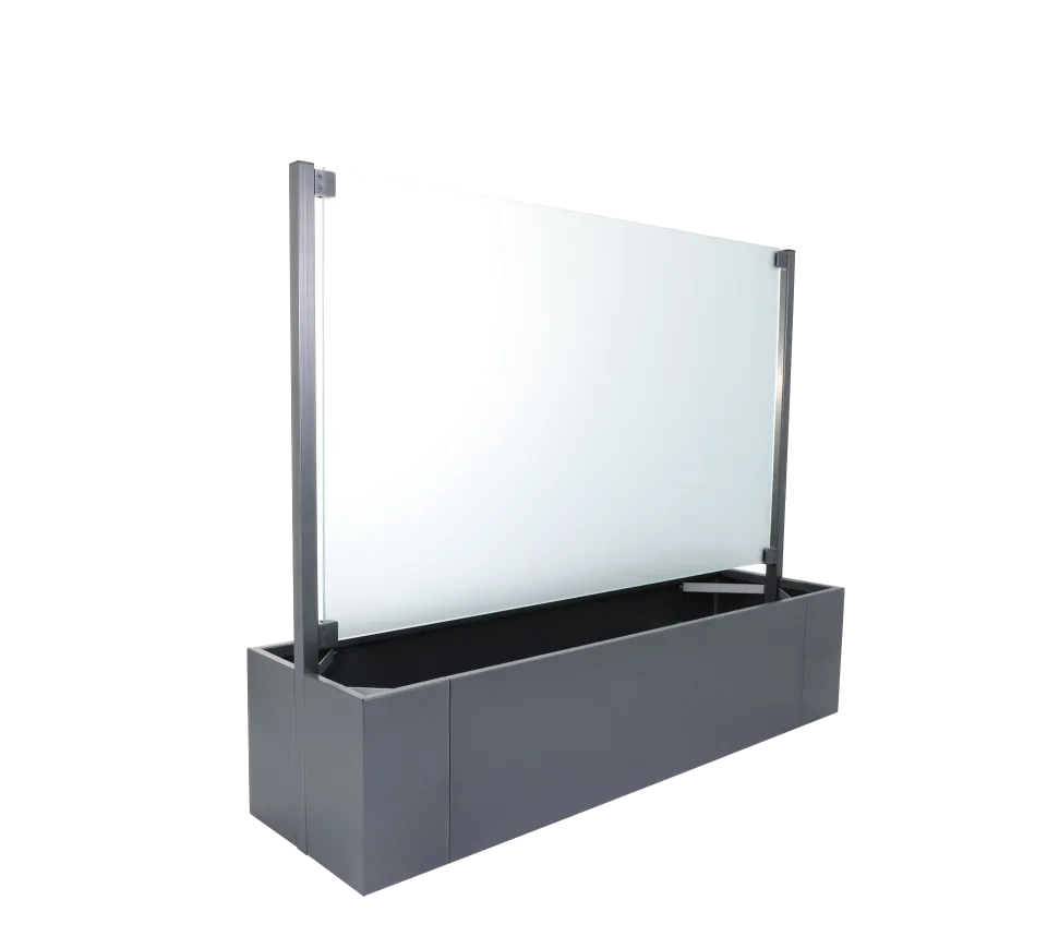 Modular Ventus mit Klarglasscheibe (mittig) Edelstahl