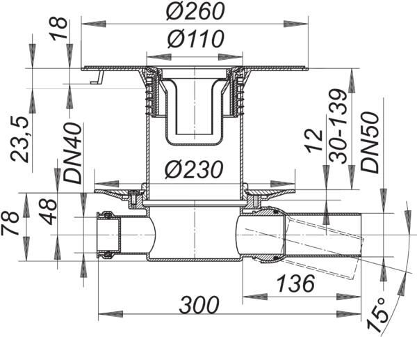 DALLMER Serie 10 Bodenablauf 32 N