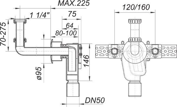 DALLMER Wandeinbau-Siphon 310