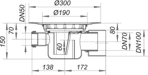DALLMER Serie 15 Ablaufgehäuse 58