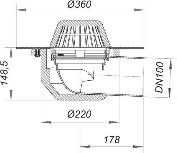 DALLMER Dachablauf 64 PVC, DN 100