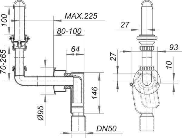 DALLMER Wandeinbau-Siphon 300