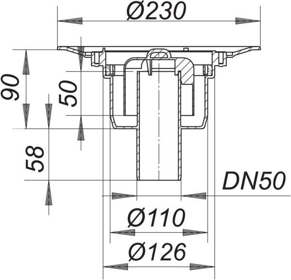 DALLMER Serie 10 Ablaufgehäuse 40