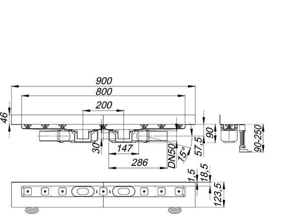 DALLMER CeraLine PLAN W Duo Duschrinne