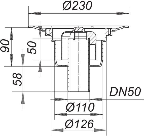 DALLMER Serie 10 Ablaufgehäuse 40
