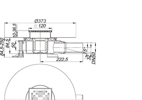 DALLMER Bodenablauf DallDrain Select, DN 50, 120 x 120 mm
