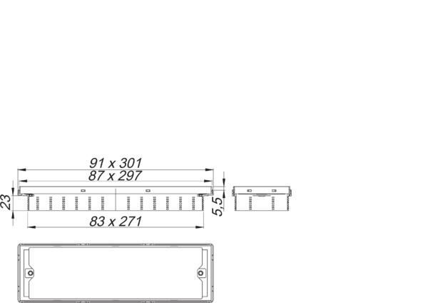 DALLMER Duschrinne CeraFrame Connect, schwarz matt, 300 x 90 mm