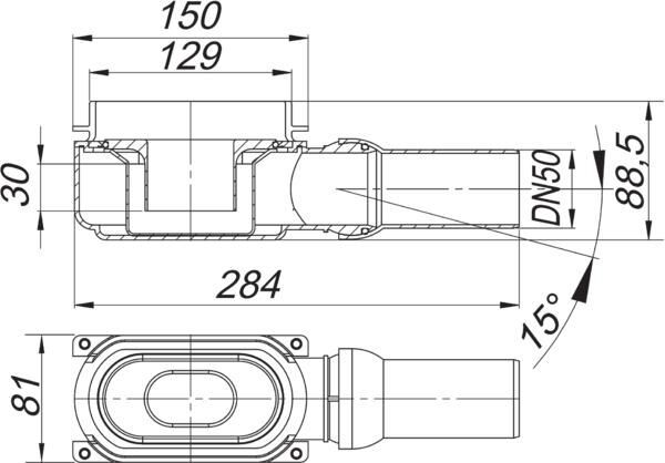 DALLMER CeraLine Plan Ablaufgehäuse