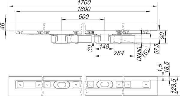 DALLMER CeraLine PLAN W Duo Duschrinne