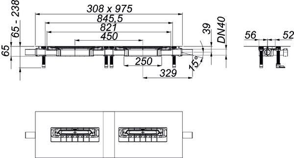 DALLMER DallFlex 2.0 Duo Plan Ablaufgehäuse