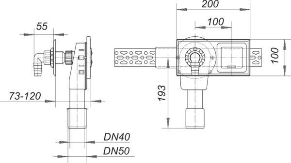 DALLMER Wandeinbau-Waschgeräte-Siphon HL 400