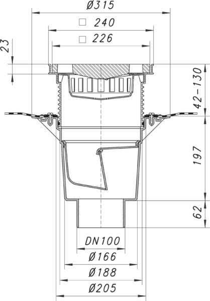 DALLMER Hof- und Parkdeckablauf 616