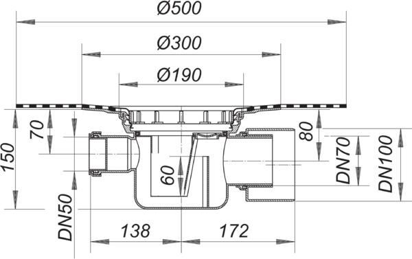 DALLMER Serie 15 Ablaufgehäuse 58