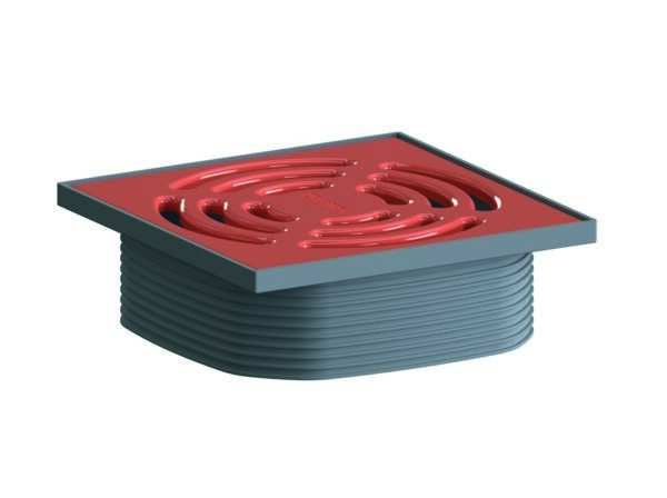 DALLMER Aufsatz DallDrain Pure, blutorange, 120 x 120 mm